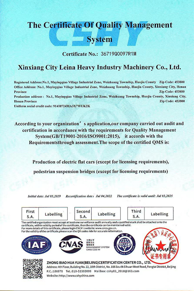 Sertifikatet for kvalitetsstyringssystem