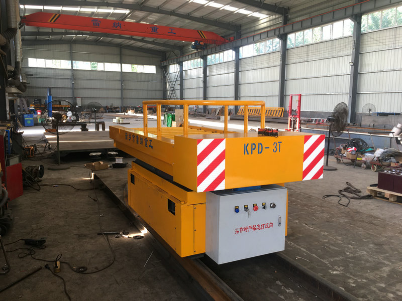 3T Rail Turning Electric Flat Cart med heis