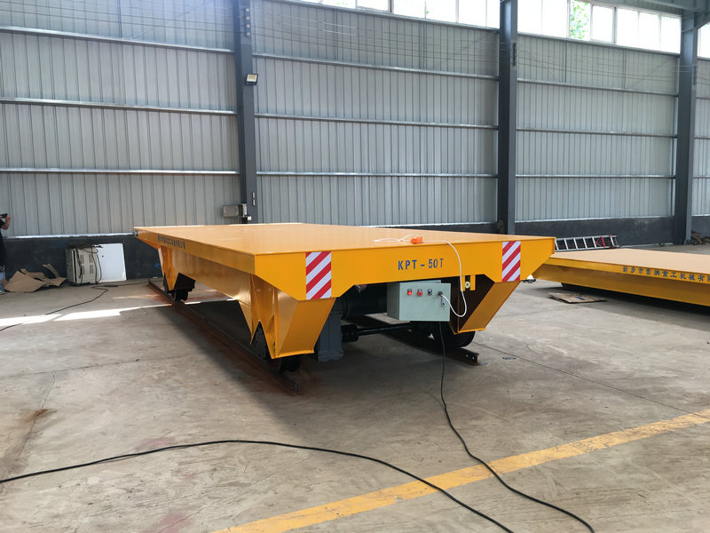 50T Remote Cable Powered Rail Transfer Cart Produksjonsanlegg Bruk